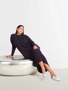 Solika JADEN RIBBED MIDI in Dark Purple